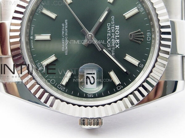 DateJust 41 126334 NTF 1:1 Best Edition 904L Steel Green Stick Dial on Oyster Bracelet VR3235 – Bild 10