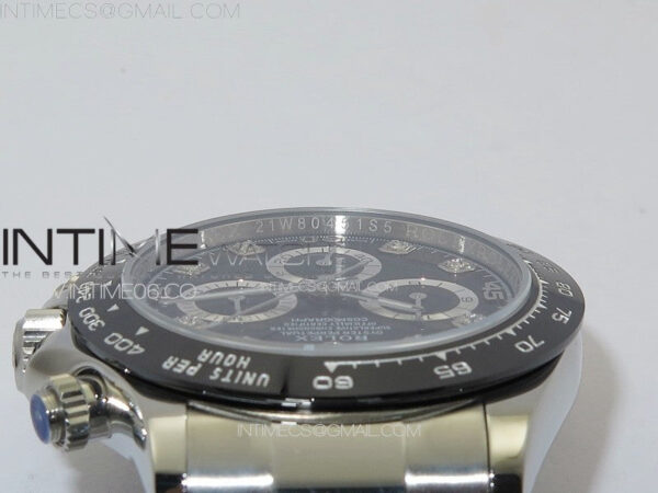 Daytona 116500LN APSF Black Dial Crystals Markers On SS BraceletSlim A7750 – Bild 10