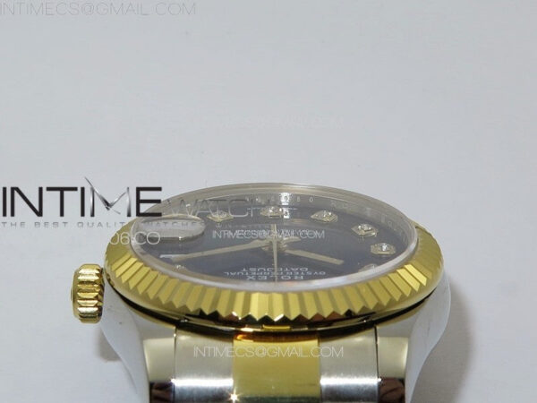 DateJust 31mm 178271 SS/YG APSF Best Edition Black Dial Crystal Markers on Oyster Bracelet A2824 – Bild 10