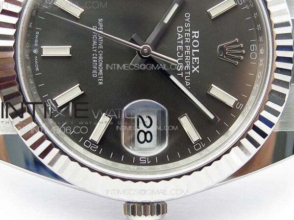DateJust 41 126334 Clean 1:1 Best Edition 904L Steel Gray Stick Dial on Oyster Bracelet VR3235 – Bild 10