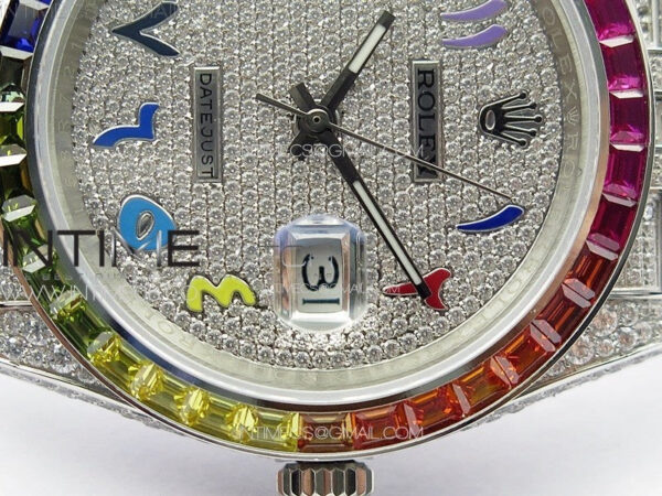 DateJust 41 126300 Full Paved Diamonds Rainbow 904 GSF Best Edition Diamonds Dial Arabic Markers on Jubilee Bracelet VR3235 – Bild 10