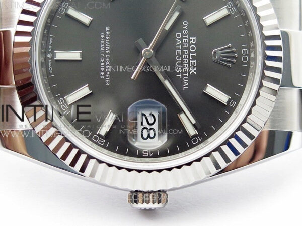 DateJust 41 126334 NTF 1:1 Best Edition 904L Steel Gray Stick Dial on Oyster Bracelet VR3235 – Bild 10