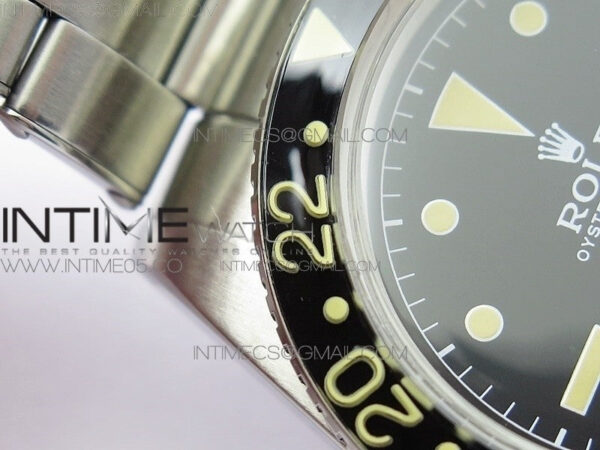Vintage GMT Master 6542 Black/Red Bezel B12 Black Dial Style02 on SS Bracelet A2836 – Bild 10