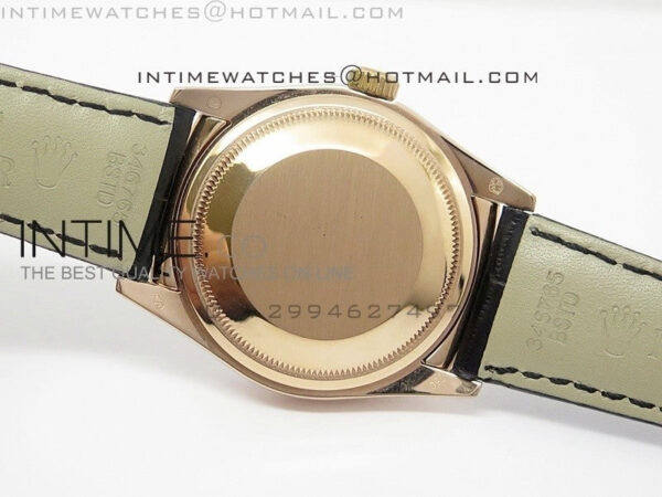 DayDate RG 36mm Black Dial Diamond Bezel On Leather Strap – Bild 9