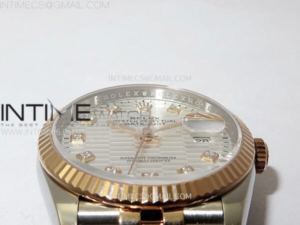 DateJust 36 SS 126231 904L SS/RG VSF 1:1 Best Edition Silver Fluted Dial Diamonds Markers on Jubilee Bracelet VS3235 – Bild 11