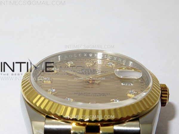 DateJust 36 SS 126233 904L SS/YG VSF 1:1 Best Edition Gold Fluted Dial Diamonds Markers on Jubilee Bracelet VS3235 – Bild 10