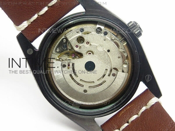 Datejust Engraved DLC Case Black dial on Brown Leather Strap – Bild 10