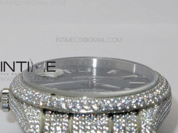 DateJust 41 126334 904 Full Paved Diamonds BP Best Edition Black Dial Sticks Markers on Oyster Bracelet A2824 – Bild 10