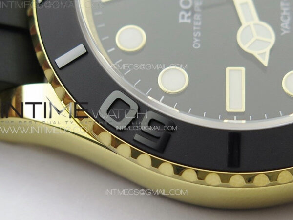 Yacht-Master 126655 YG 3EF 1:1 Best Edition 3D Black Ceramic Bezel on Black Rubber Strap VR3235 – Bild 10