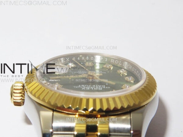 Datejust 28mm 279173 SS/YG APSF Best Edition Green Dial Crystals Markers on Jubilee Bracelet NH05 – Bild 10
