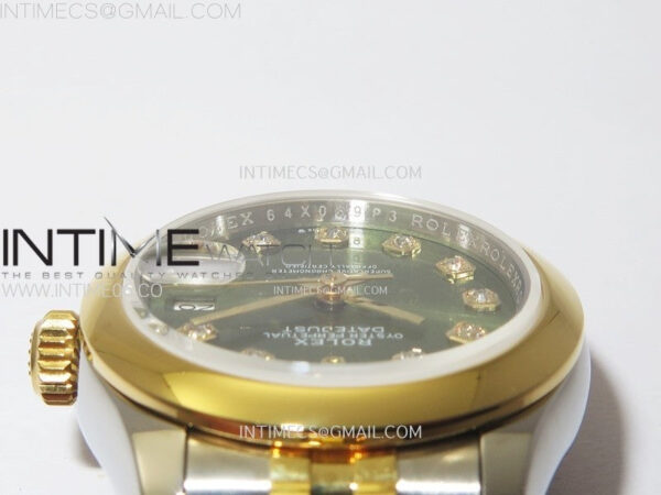 Datejust 28mm 279173 Smooth Bezel SS/YG APSF Best Edition Green Dial Crystals Markers on Jubilee Bracelet NH05 – Bild 10
