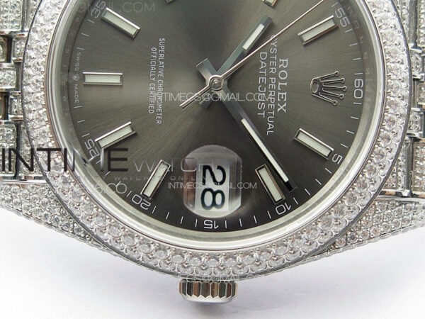 DateJust 41 126334 Full Paved Diamonds BP Best Edition Rhodium Dial Stick Markers on Jubilee Bracelet A2824 – Bild 11