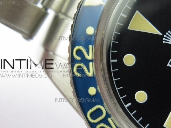 Vintage GMT Master 6542 Blue/Red Bezel B12 Black Dial on SS Bracelet A2836 – Bild 10