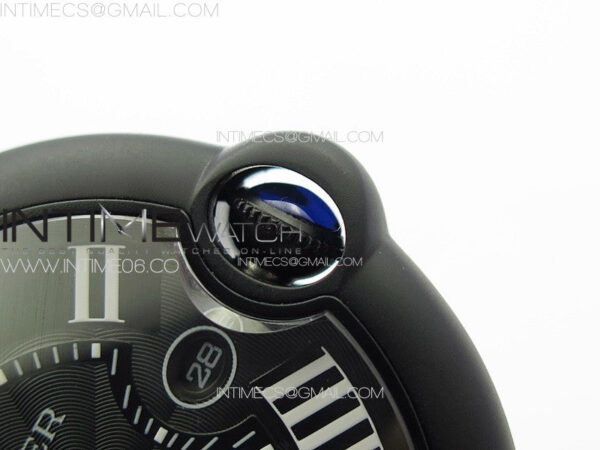 Ballon Bleu 42mm DLC K3F 1:1 Best Edition Black Texture Dial on Black Leather Strap A2824 – Bild 10