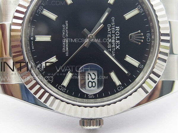 DateJust 41 126334 Clean 1:1 Best Edition 904L Steel Black Stick Dial on Oyster Bracelet VR3235 – Bild 10