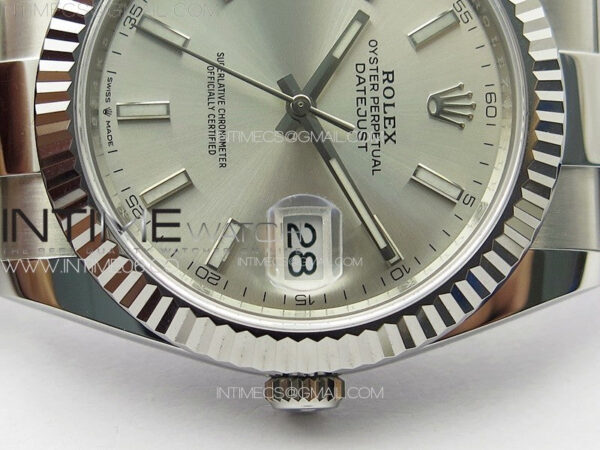 DateJust 41 126334 NTF 1:1 Best Edition 904L Steel Silver Stick Dial on Oyster Bracelet VR3235 – Bild 10