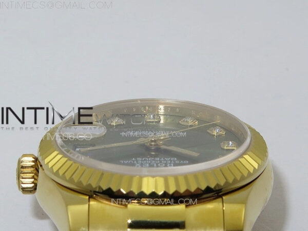 DateJust 31mm 178271 YG APSF Best Edition Gray Dial Crystal Markers on President Bracelet A2824 – Bild 10