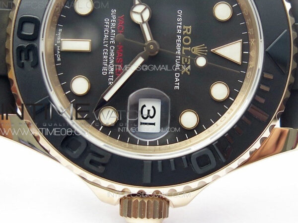 Yacht-Master 116655 40mm 904L RG VSF 1:1 Best Edition Black Dial on Oysterflex Rubber Strap VS3135 – Bild 10