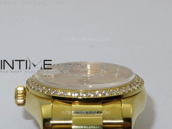 DateJust 31mm 178271 YG APSF Best Edition YG Dial Crystal Markers on President Bracelet A2824 – Bild 10