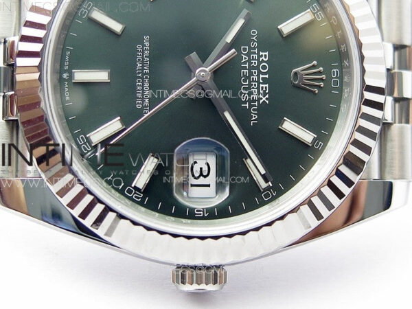 DateJust 41 126334 904L SS Clean 1:1 Best Edition Green Sticks Dial on Jubilee Bracelet VR3235 – Bild 10