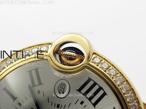 Ballon White 42mm Double Diamonds Bezel RG K3F 1:1 Best Edition White Texture Dial on Black Leather Strap A2824 – Bild 10