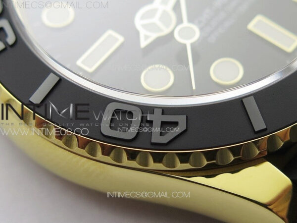 Yacht-Master 126655 YG 3EF 1:1 Best Edition 3D Black Ceramic Bezel on Black Rubber Strap VR3235 – Bild 12