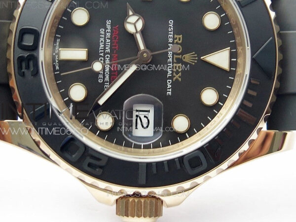 Yacht-Master 116655 40mm 904L RG VSF 1:1 Best Edition Black Dial on Oysterflex Rubber Strap VS3135 – Bild 11