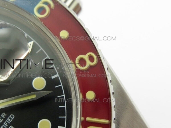 Vintage GMT Master 6542 Blue/Red Bezel B12 Black Dial on SS Bracelet A2836 – Bild 11