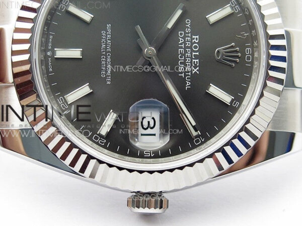 DateJust 41 126334 NTF 1:1 Best Edition 904L Steel Gray Stick Dial on Oyster Bracelet VR3235 – Bild 12