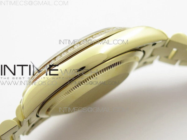 Day-Date 36 128235 YG/Crystal BP Best Edition Black Crystal Marker Dial on YG President Bracelet A2836 – Bild 11