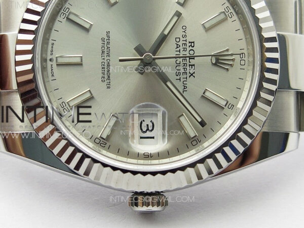 DateJust 41 126334 NTF 1:1 Best Edition 904L Steel Silver Stick Dial on Oyster Bracelet VR3235 – Bild 11
