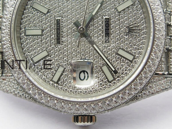DateJust 41 126334 Full Paved Diamonds BP Best Edition Diamonds Dial Stick Markers on Jubilee Bracelet A2824 – Bild 11
