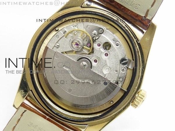 DayDate YG 36mm Slier Gray Dial Diamond Bezel On Leather Strap – Bild 11