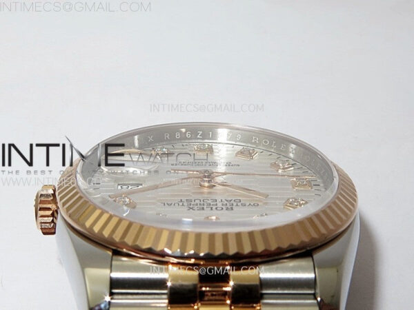 DateJust 36 SS 126231 904L SS/RG VSF 1:1 Best Edition Silver Fluted Dial Diamonds Markers on Jubilee Bracelet VS3235 – Bild 10