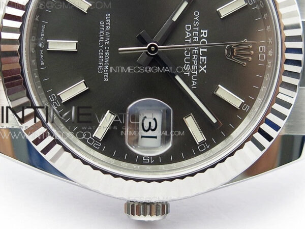 DateJust 41 126334 Clean 1:1 Best Edition 904L Steel Gray Stick Dial on Oyster Bracelet VR3235 – Bild 11
