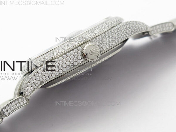 DateJust 41 126334 904 Full Paved Diamonds BP Best Edition White Dial Sticks Markers on Oyster Bracelet A2824 – Bild 11