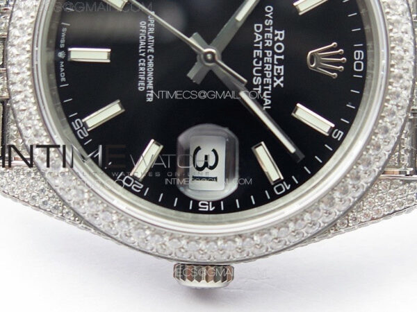 DateJust 41 126334 Full Paved Diamonds BP Best Edition Black Dial Stick Markers on Jubilee Bracelet A2824 – Bild 10