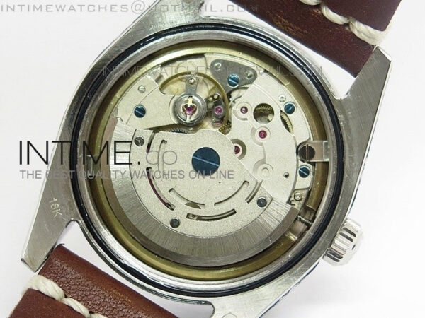 Datejust Engraved SS Case Yellow dial on Brown Leather Strap – Bild 11