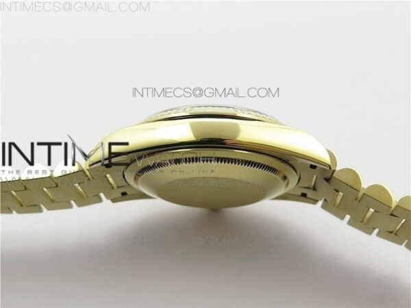 Day-Date 36 128239 YG BP Best Edition Green Crystal Markers Dial on YG President Bracelet – Bild 10