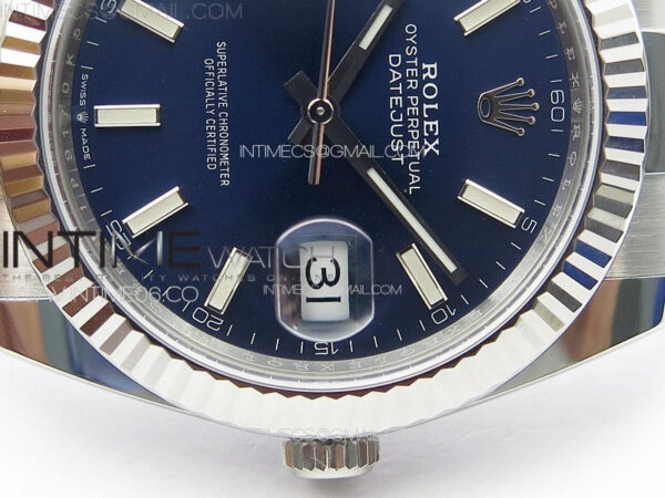 DateJust 41 126334 Clean 1:1 Best Edition 904L Steel Blue Stick Dial on Oyster Bracelet VR3235 – Bild 11