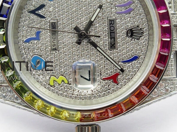 DateJust 41 126300 Full Paved Diamonds Rainbow 904 GSF Best Edition Diamonds Dial Arabic Markers on Jubilee Bracelet VR3235 – Bild 11