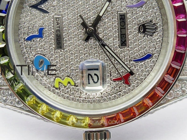 DateJust 41 126300 Full Paved Diamonds Rainbow 904 GSF Best Edition Diamonds Dial Arabic Markers on Jubilee Bracelet VR3235 – Bild 13