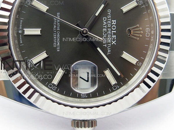 DateJust 41 126334 Clean 1:1 Best Edition 904L Steel Gray Stick Dial on Oyster Bracelet VR3235 – Bild 12