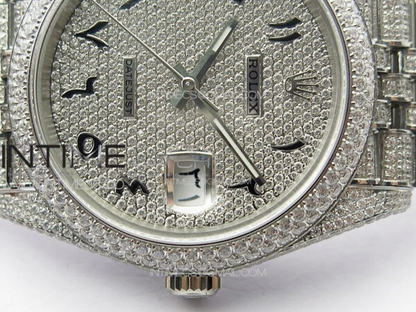 DateJust 41 126334 Full Paved Diamonds BP Best Edition Diamond Dial Arabic Markers on Jubilee Bracelet A2824 – Bild 12