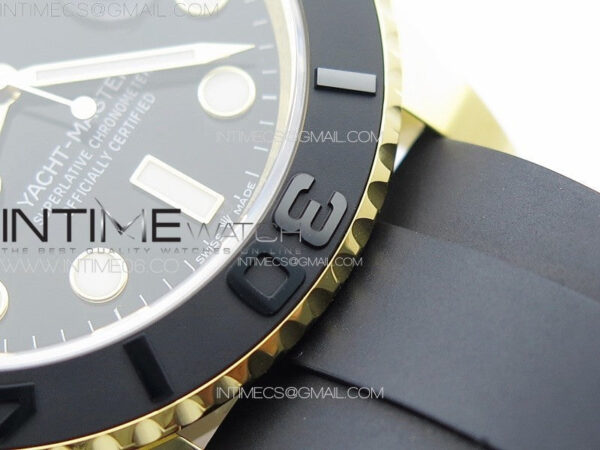 Yacht-Master 126655 YG 3EF 1:1 Best Edition 3D Black Ceramic Bezel on Black Rubber Strap VR3235 – Bild 11