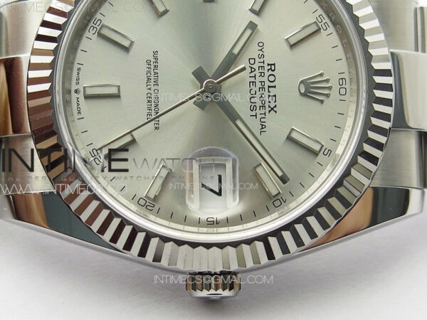 DateJust 41 126334 NTF 1:1 Best Edition 904L Steel Silver Stick Dial on Oyster Bracelet VR3235 – Bild 12