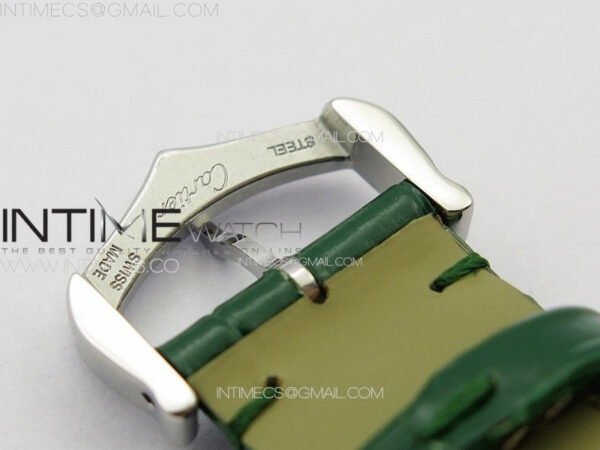 Tank Louis Ladies 25mm SS 8848F 1:1 Best Edition Green Dial on Green Leather Strap Ronda Quartz – Bild 12
