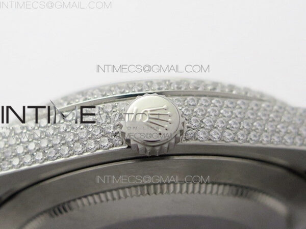 DateJust 41 126334 904 Full Paved Diamonds BP Best Edition Black Dial Sticks Markers on Oyster Bracelet A2824 – Bild 12