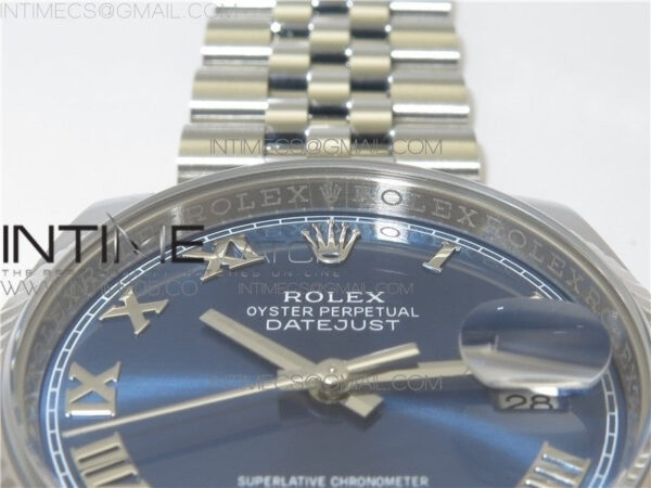DateJust 36 SS 116234 ARF 1:1 Best Edition 904L Steel Blue Dial Roman Markers on Jubilee Bracelet SH3135 V3 – Bild 12