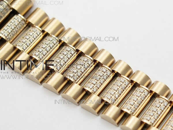 Day-Date 36 128235 RG/Crystal BP Best Edition Silver Crystal Marker Dial on RG President Bracelet A2836 – Bild 13